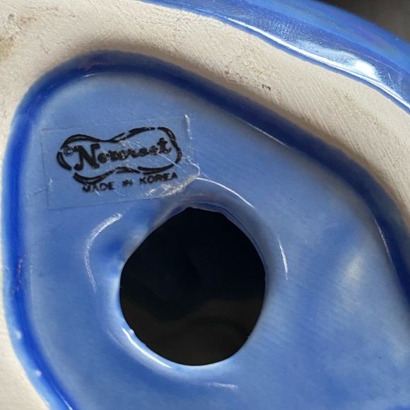 Vintage Norcrest Korea Iridescent Blue Laying Bunny Rabbit Figurine - Picture 7 of 11